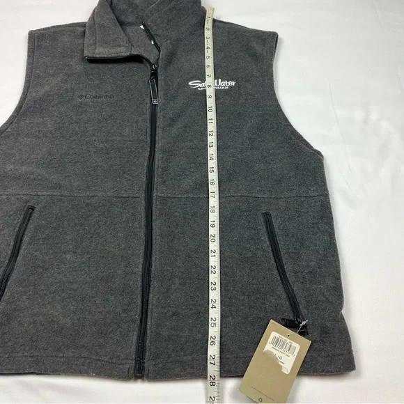 Columbia Salt Water Sportsman Mens Fleece Vest Sz Large Dark Grey Full Zip B7 - Picture 7 of 7